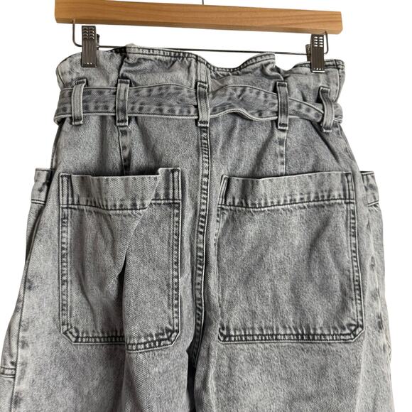 Agolde Aden Paperbag Belted Utility Wide Leg Jeans Rolling Thunder Gray Size 25 - Picture 10 of 13